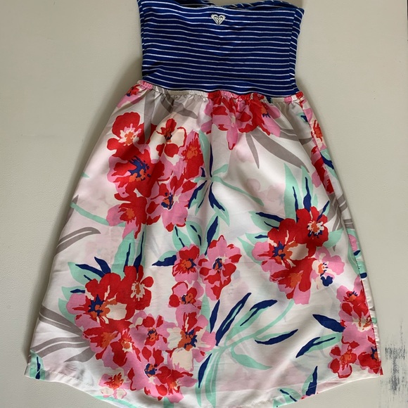 XS, Roxy, strapless floral summer dress - Picture 2 of 9